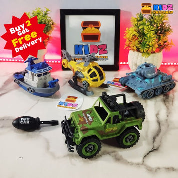4-in-1 Build & Play Vehicle Set