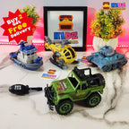 4-in-1 Build & Play Vehicle Set