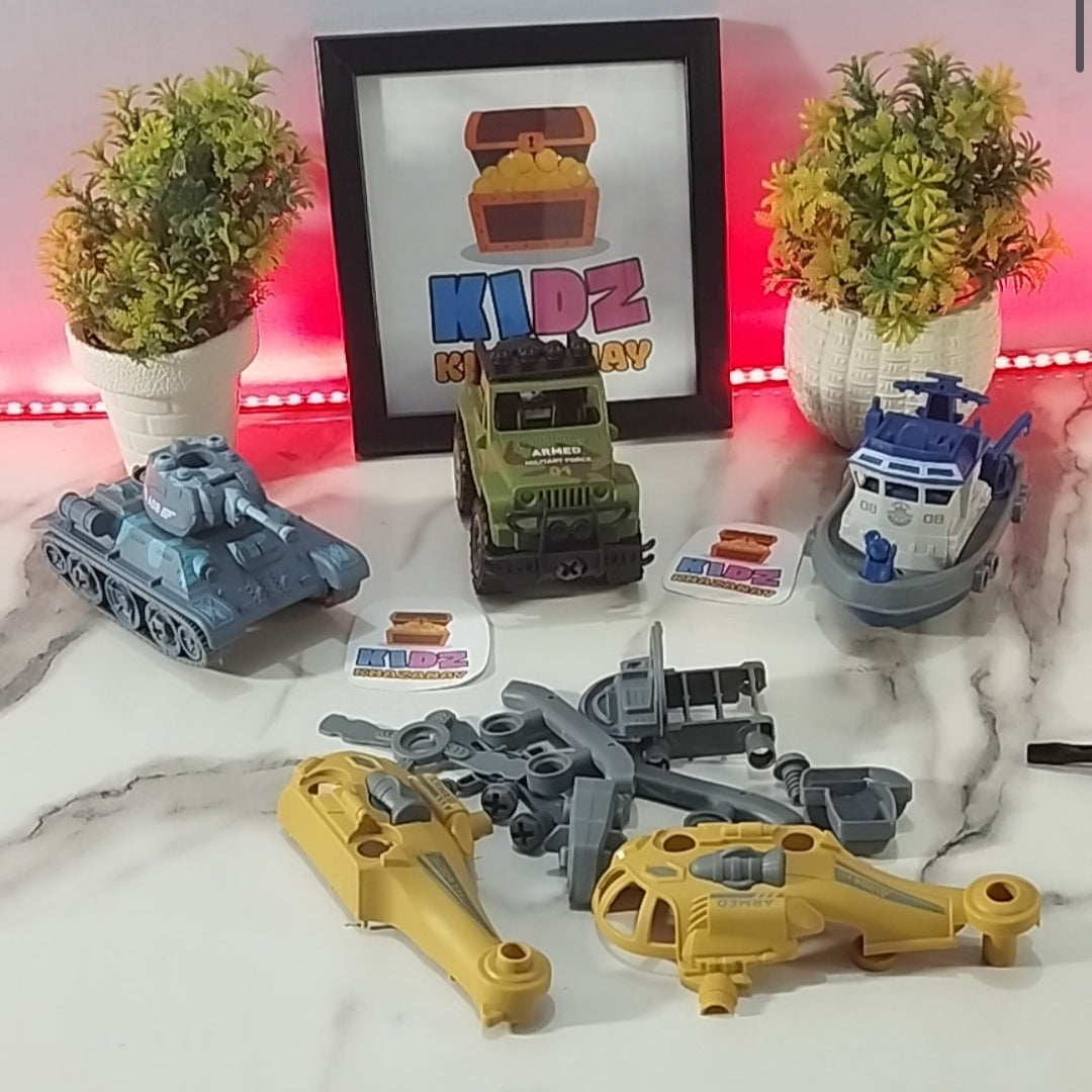4-in-1 Build & Play Vehicle Set